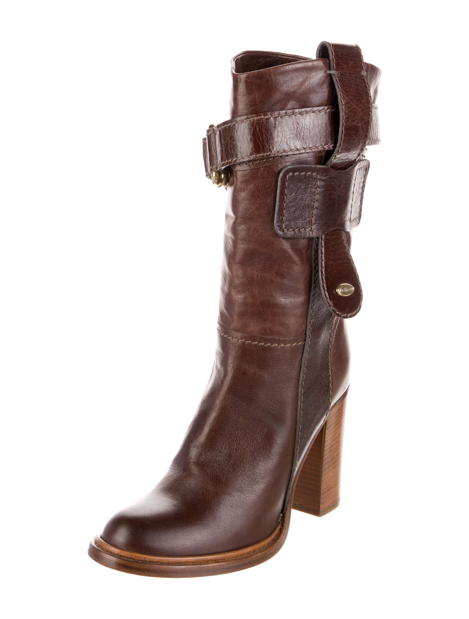 Chloé Leather Moto Boots